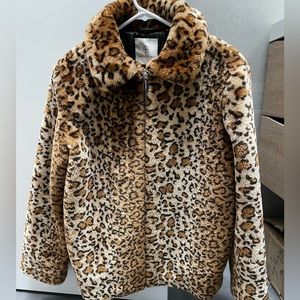 Anine Bing leopard faux fur coat